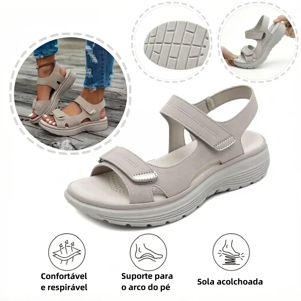 🎁Oferta por tempo limitado: 30% de desconto 🔴Sandálias abertas ajustáveis🦶Elegantes e confortáveis, protegem os seus pés ✅Disponíveis em vários tamanhos