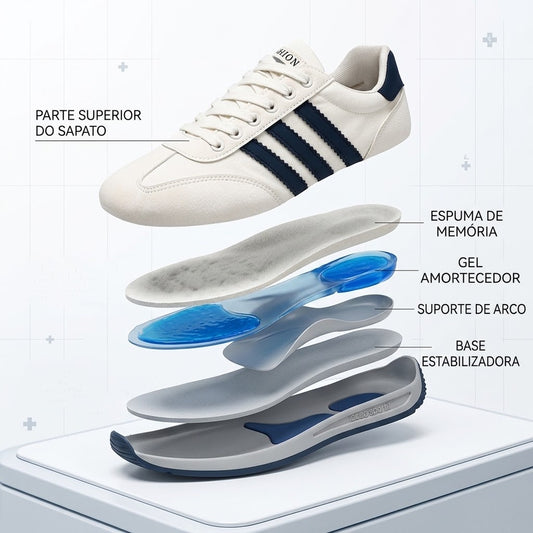 ⏰30% de desconto hoje - Não perca! ✅ Sapatilhas casuais desportivas de marca 🚶♂️➡️ Suporte para o arco do pé - Alivia as dores nos pés