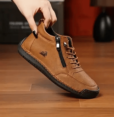 ⏰30% de desconto hoje - Não perca! ✅ Sapatos ortopédicos em pele de bezerro de marca de luxo 🔵 Macios e confortáveis - Proporcionam um suporte superior 🦶 Aliviam as dores nos pés