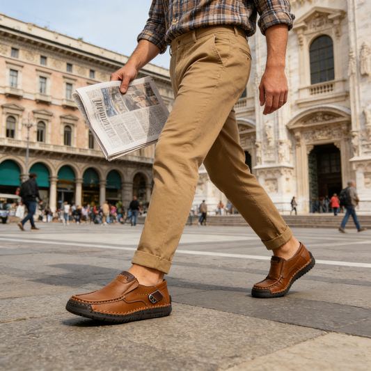 🔥Sapatos ortopédicos para homem, confecionados em pele de bezerro australiana👞Costurados à mão✅Confortáveis para caminhar, aliviam a dor✅Impermeáveis e antiderrapantes✅