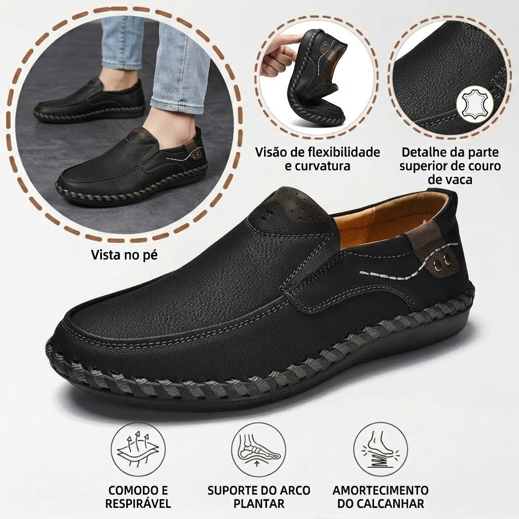 🔥Sapatos ortopédicos para homem, confecionados em pele de bezerro australiana👞Costurados à mão✅Confortáveis para caminhar, alívio da dor✅Impermeáveis e antiderrapantes✅