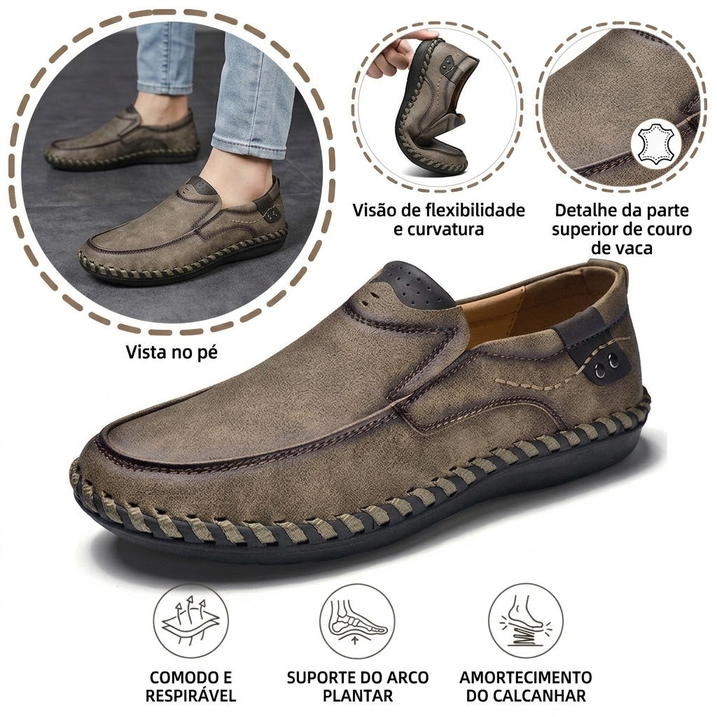 🔥Sapatos ortopédicos para homem, confecionados em pele de bezerro australiana👞Costurados à mão✅Confortáveis para caminhar, alívio da dor✅Impermeáveis e antiderrapantes✅