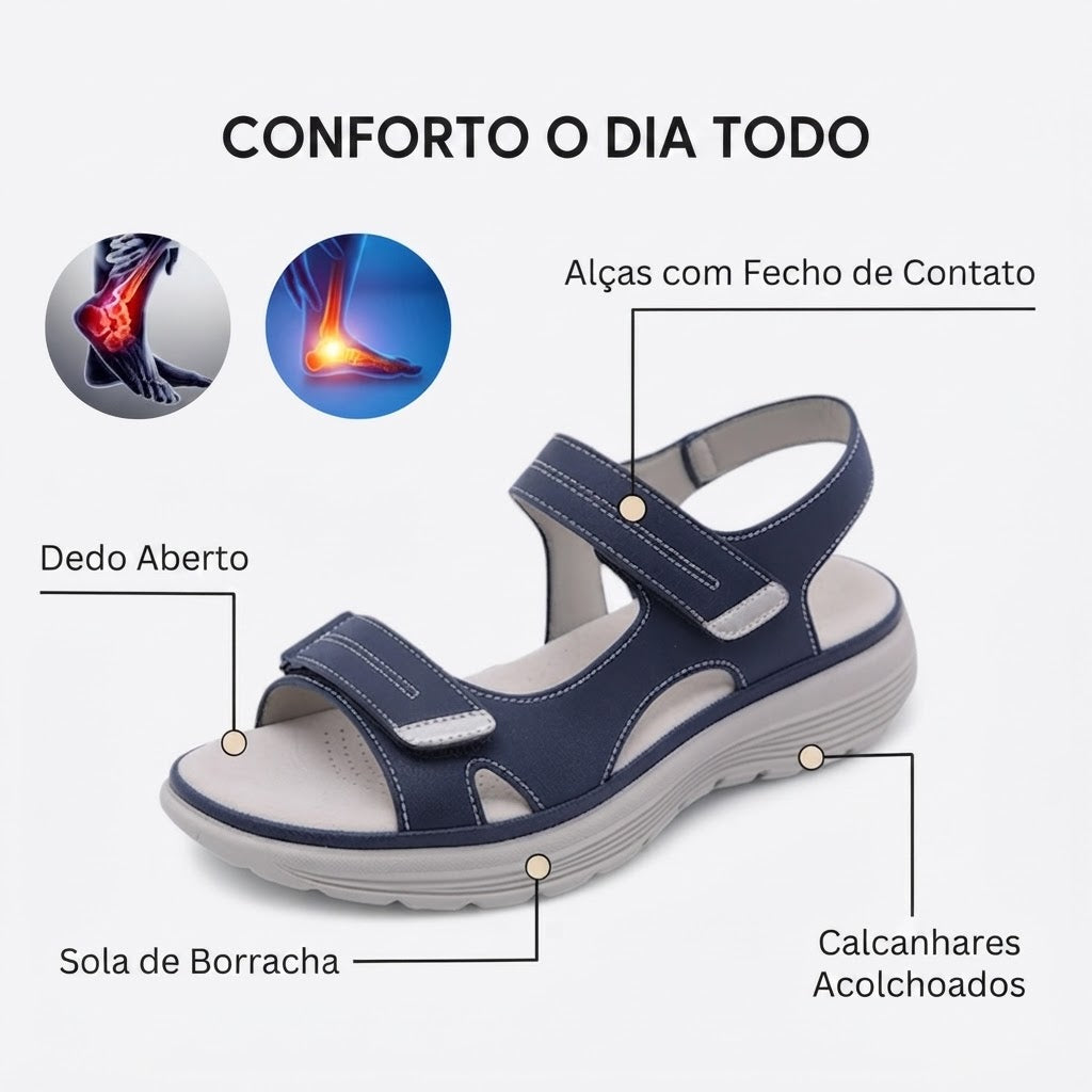 🎁Oferta por tempo limitado: 30% de desconto 🔴Sandálias abertas ajustáveis🦶Elegantes e confortáveis, protegem os seus pés ✅Disponíveis em vários tamanhos