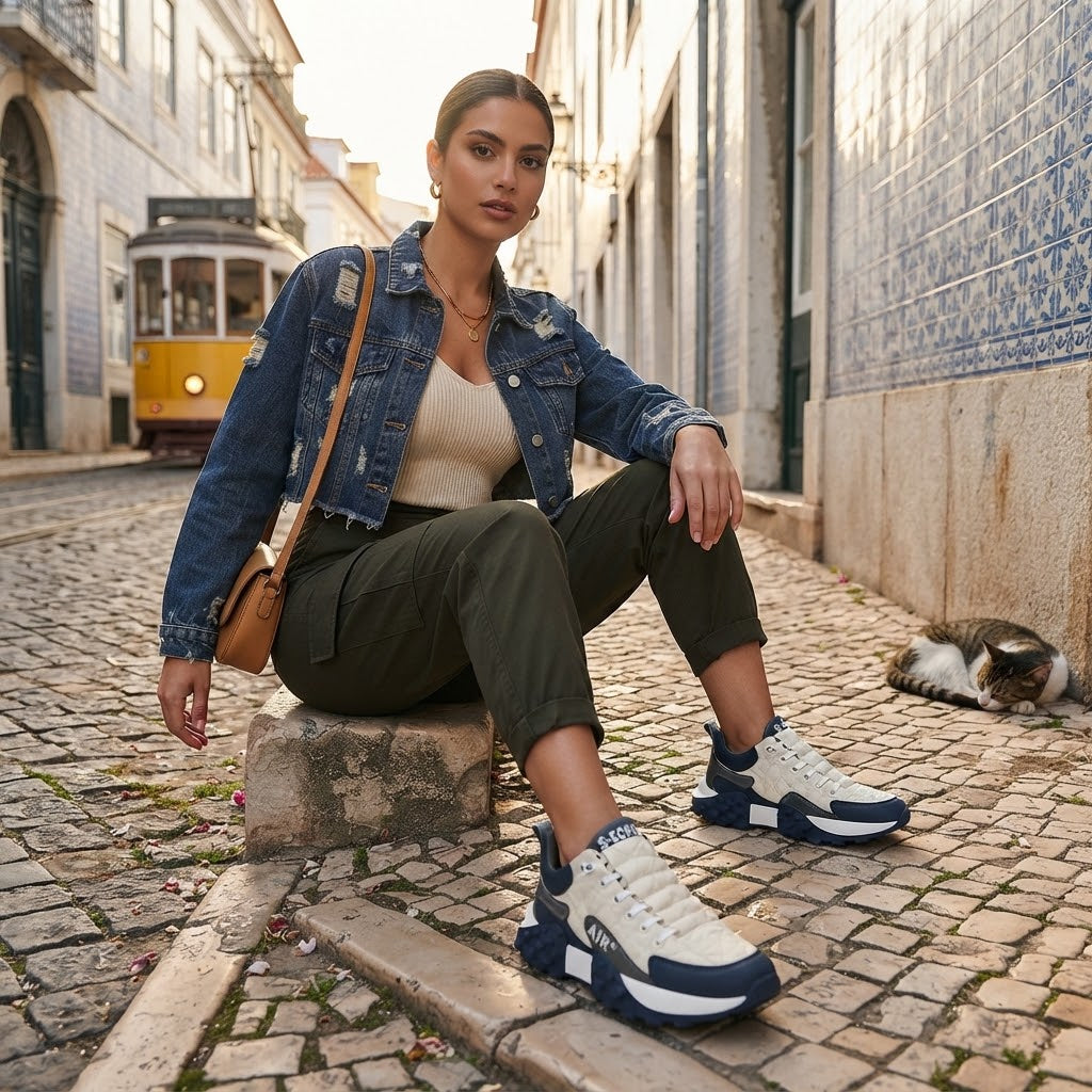 ⏰30% de desconto hoje - Não perca! ✅Sapatilhas de camurça de marca🚶‍♂️‍➡️Suporte para o arco do pé - alivia a dor nos pés