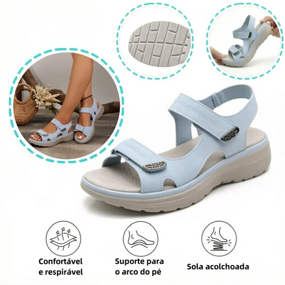 🎁Oferta por tempo limitado: 30% de desconto 🔴Sandálias abertas ajustáveis🦶Elegantes e confortáveis, protegem os seus pés ✅Disponíveis em vários tamanhos
