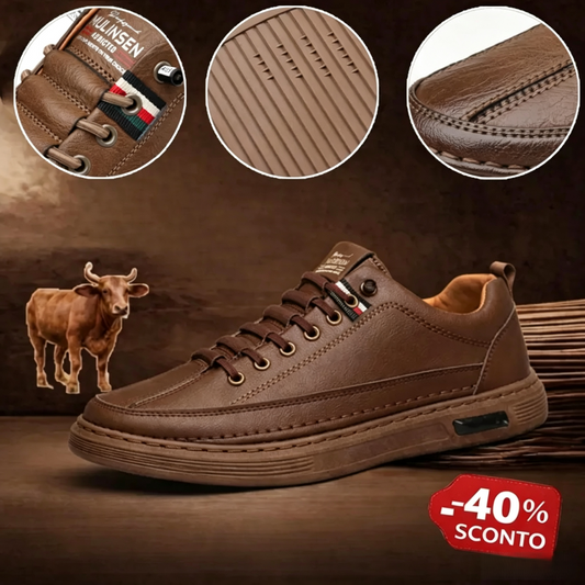 ⏰30% de desconto hoje - Não perca! ✅ Sapatos casuais em pele de bovino de flor integral 🚶‍♂️‍➡️ Suporte para o arco do pé - alivia as dores nos pés