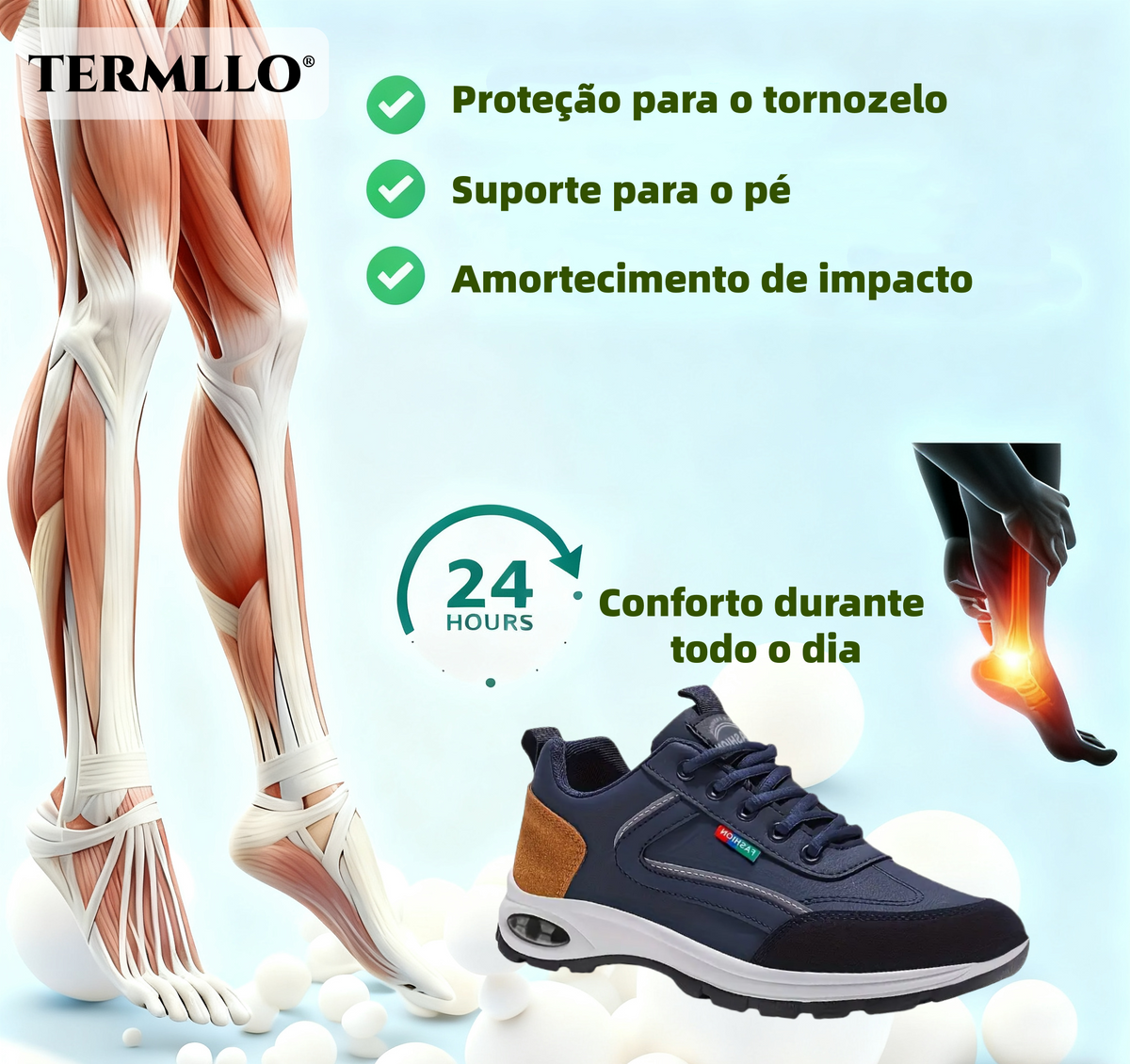(🔥60% de desconto hoje - não perca!) ⏰Sapatilha desportiva ortopédica ergonómica, suave e confortável✅ (suporte para o arco do pé para aliviar o desconforto)
