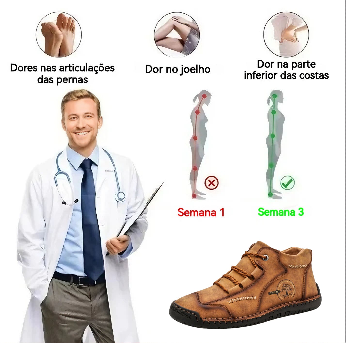 ⏰ 50% de desconto hoje – Não perca! 🔥 – Calçados ortopédicos Zenclays® | Conforto para caminhar o dia todo
