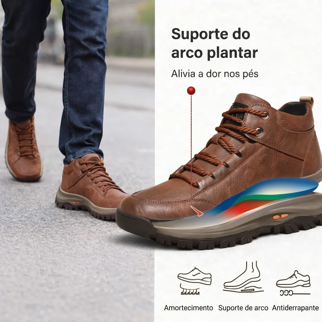 ⏰30% de desconto hoje - Não perca! ✅ Sapatos em pele genuína 🚶‍♂️‍➡️ Suporte para o arco do pé - alivia as dores nos pés