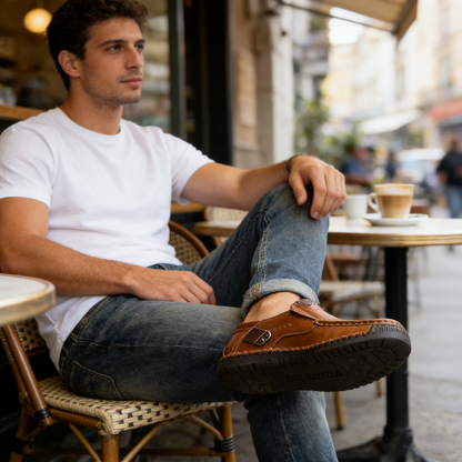 🔥Sapatos ortopédicos para homem, confecionados em pele de bezerro australiana👞Costurados à mão✅Confortáveis para caminhar, aliviam a dor✅Impermeáveis e antiderrapantes✅