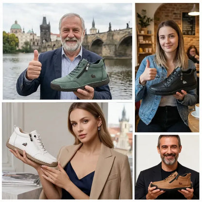 ⏰30% de desconto hoje - Não perca! ✅ Sapatos ortopédicos em pele de bezerro de marca de luxo 🔵 Macios e confortáveis - Proporcionam um suporte superior 🦶 Aliviam as dores nos pés