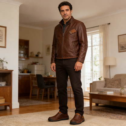 🔥Sapatos ortopédicos para homem, confecionados em pele de bezerro australiana👞Costurados à mão✅Confortáveis para caminhar, aliviam a dor✅Impermeáveis e antiderrapantes✅