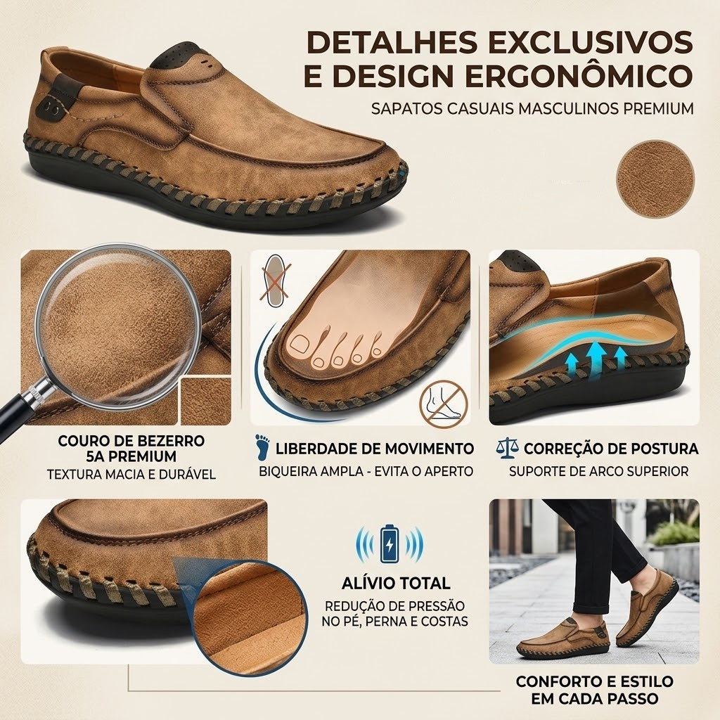 🔥Sapatos ortopédicos para homem, confecionados em pele de bezerro australiana👞Costurados à mão✅Confortáveis para caminhar, alívio da dor✅Impermeáveis e antiderrapantes✅