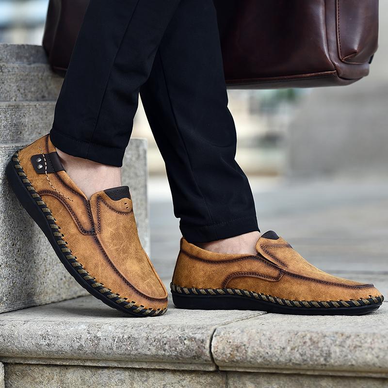 🔥Sapatos ortopédicos para homem, confecionados em pele de bezerro australiana👞Costurados à mão✅Confortáveis para caminhar, alívio da dor✅Impermeáveis e antiderrapantes✅
