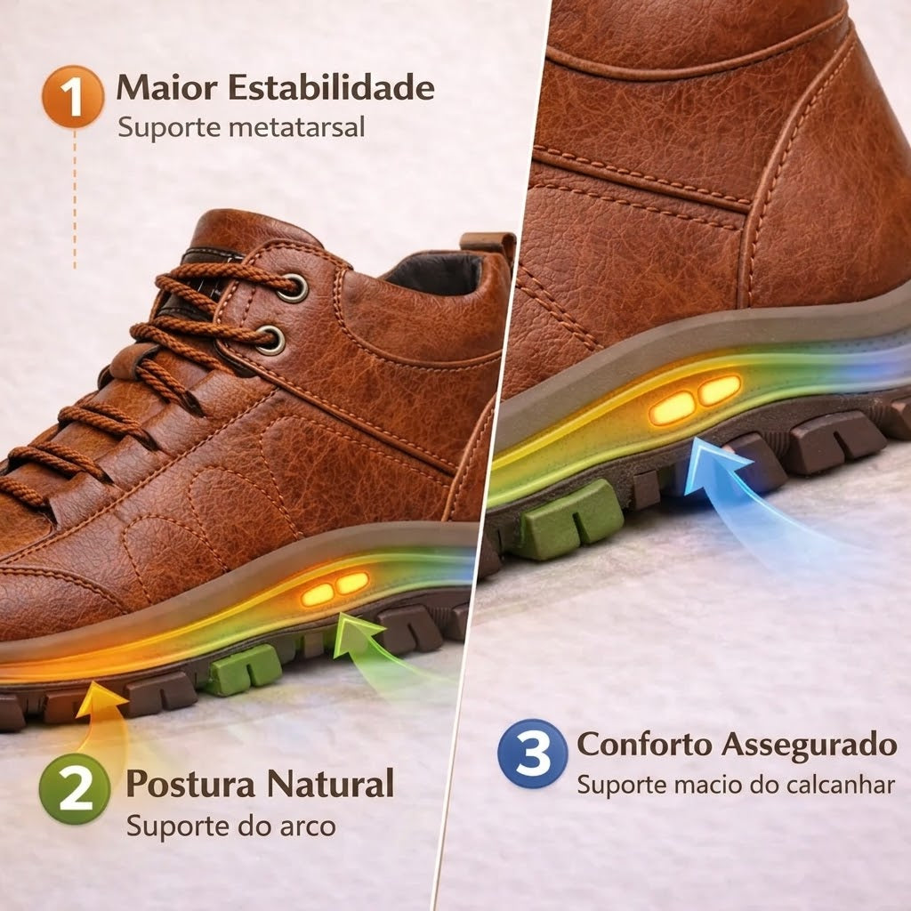 ⏰30% de desconto hoje - Não perca! ✅ Sapatos em pele genuína 🚶‍♂️‍➡️ Suporte para o arco do pé - alivia as dores nos pés