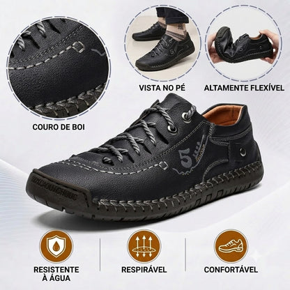 ⏰30% de desconto hoje - Não perca! ✅ Sapatos ortopédicos em pele de bezerro de marca de luxo 🔵 Macios e confortáveis - Proporcionam um suporte superior 🦶 Aliviam as dores nos pés