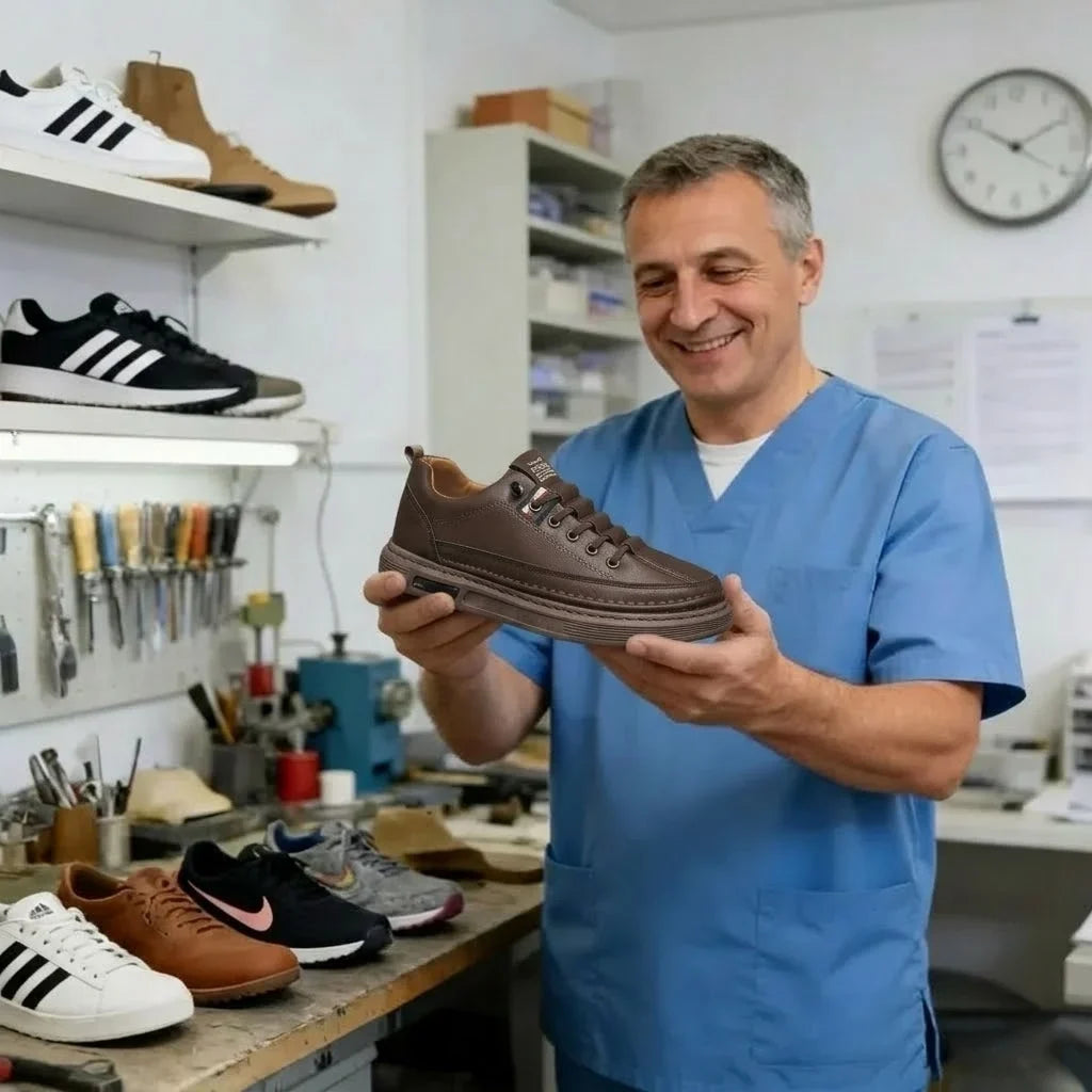 ⏰30% de desconto hoje - Não perca! ✅ Sapatos casuais em pele de bovino de flor integral 🚶‍♂️‍➡️ Suporte para o arco do pé - alivia as dores nos pés