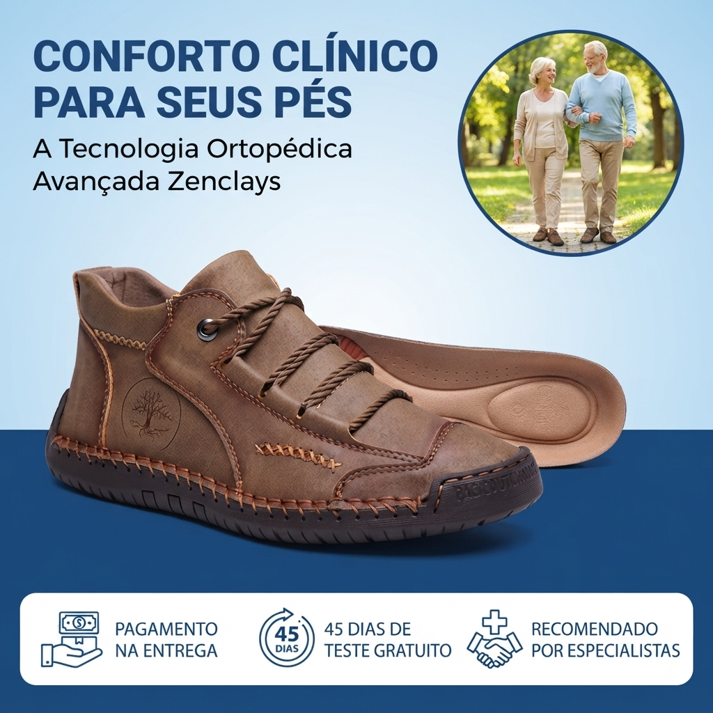 ⏰ 50% de desconto hoje – Não perca! 🔥 – Calçados ortopédicos Zenclays® | Conforto para caminhar o dia todo