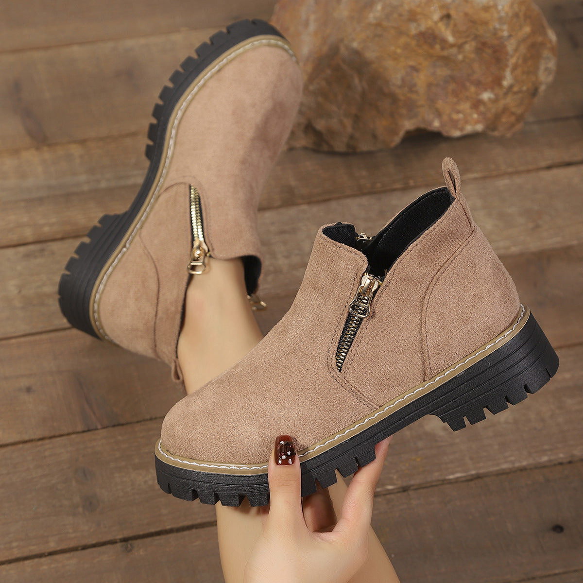 (🔥50% de desconto hoje - não perca!)⏰ - Botins para mulher em pele macia e confortável - Design ergonómico (mantendo-o confortável durante todo o dia)