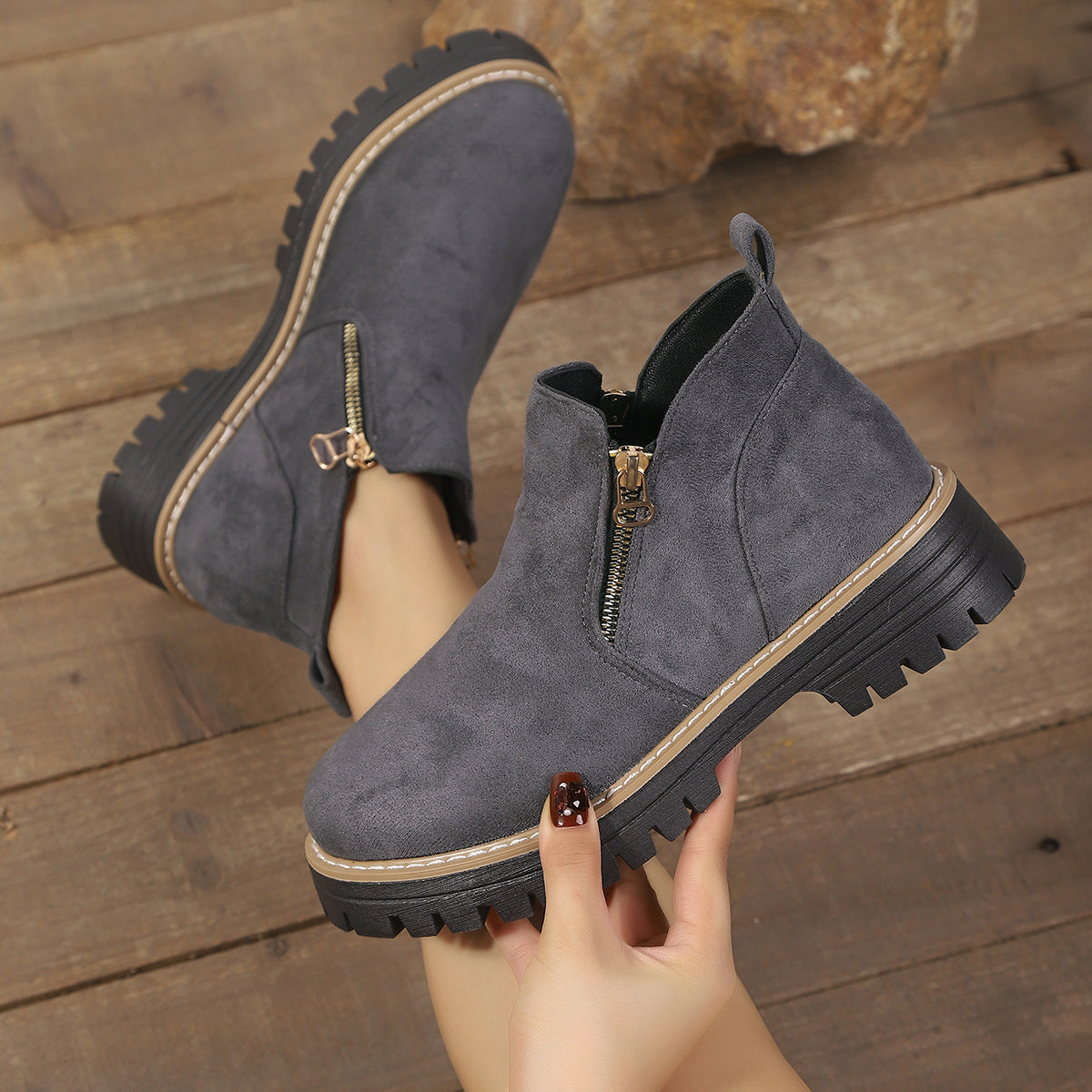 (🔥50% de desconto hoje - não perca!)⏰ - Botins para mulher em pele macia e confortável - Design ergonómico (mantendo-o confortável durante todo o dia)