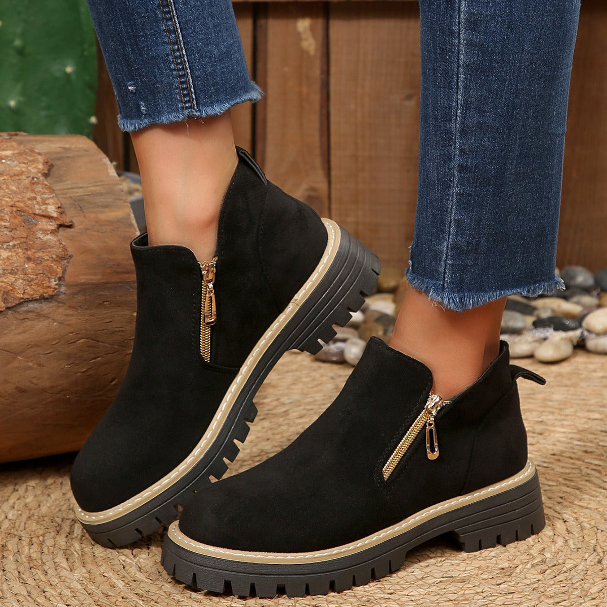 (🔥50% de desconto hoje - não perca!)⏰ - Botins para mulher em pele macia e confortável - Design ergonómico (mantendo-o confortável durante todo o dia)
