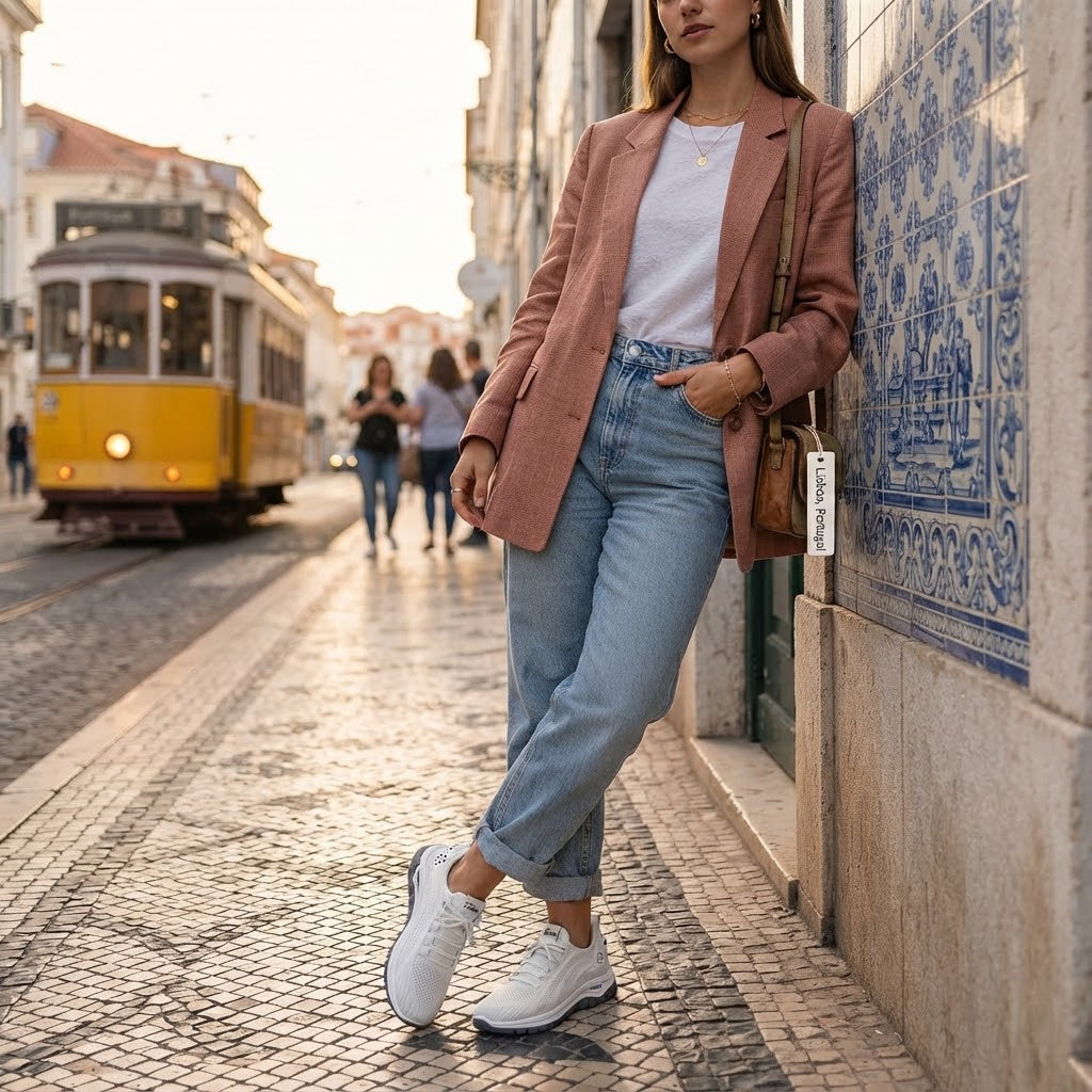 ⏰30% de desconto hoje - Não perca! ✅ Ténis desportivos respiráveis e com amortecimento 🔵 Macios e confortáveis - Oferecem um excelente suporte 🦶 Aliviam as dores nos pés