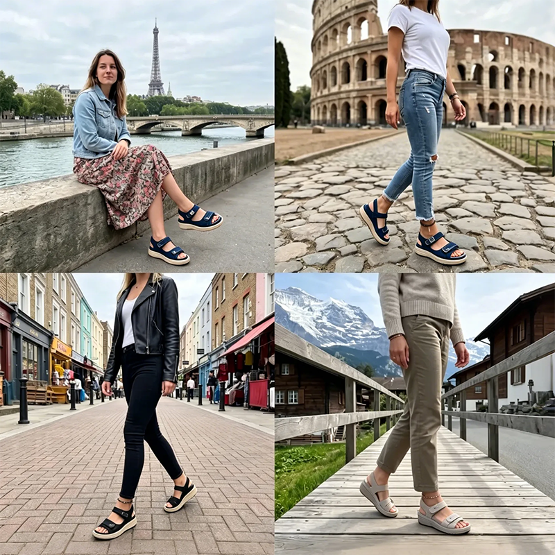🎁Oferta por tempo limitado: 30% de desconto 🔴Sandálias abertas ajustáveis🦶Elegantes e confortáveis, protegem os seus pés ✅Disponíveis em vários tamanhos