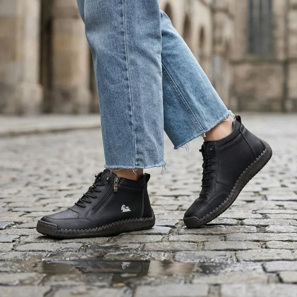 ⏰30% de desconto hoje - Não perca! ✅ Sapatos ortopédicos em pele de bezerro de marca de luxo 🔵 Macios e confortáveis - Proporcionam um suporte superior 🦶 Aliviam as dores nos pés
