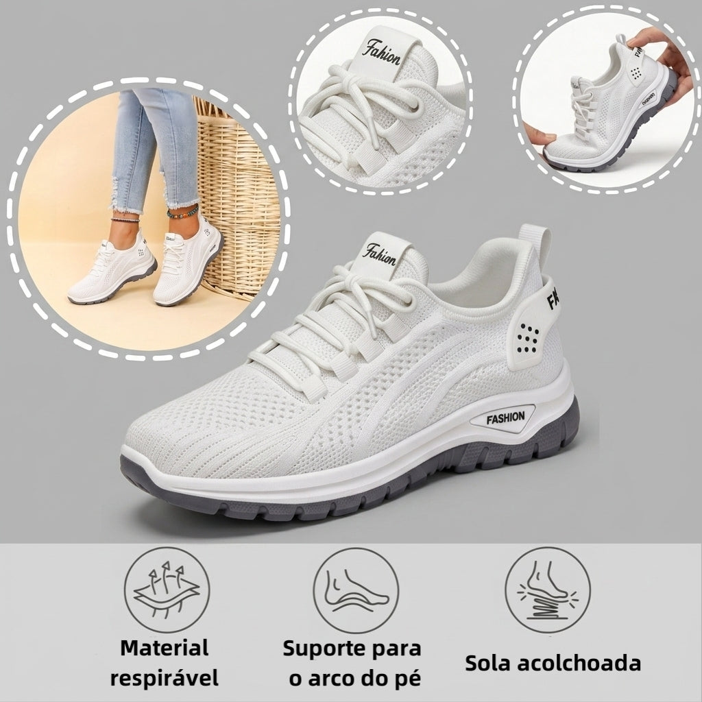 ⏰30% de desconto hoje - Não perca! ✅ Ténis desportivos respiráveis e com amortecimento 🔵 Macios e confortáveis - Oferecem um excelente suporte 🦶 Aliviam as dores nos pés